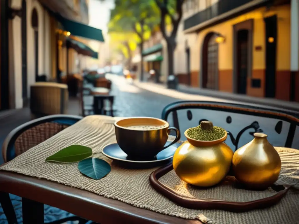 Un acogedor café vintage en Buenos Aires, Argentina, con yerba mate orgánica y encanto nostálgico