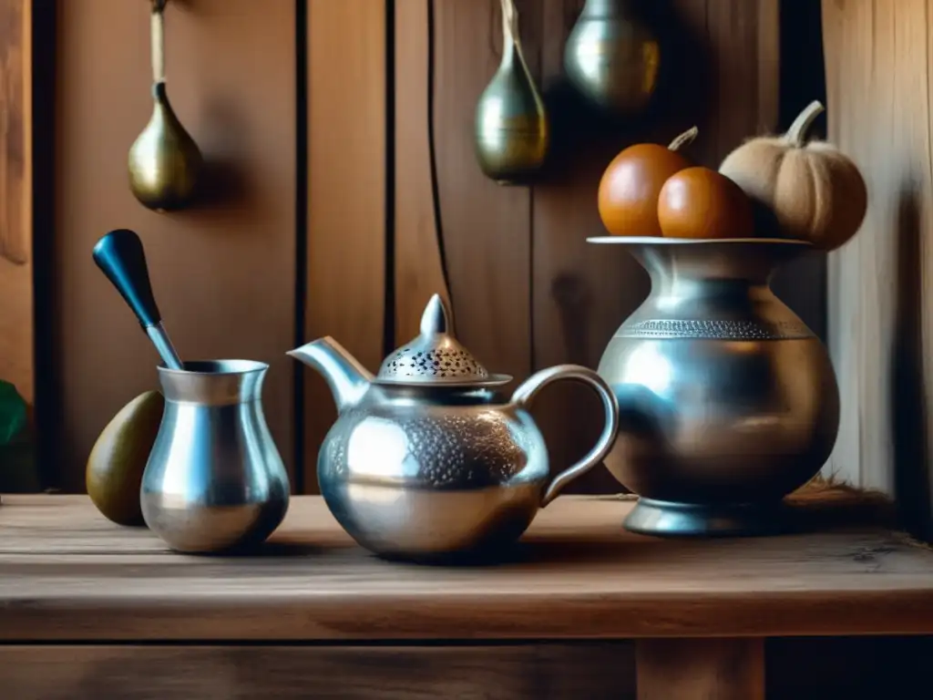 Rincón acogedor en una cafetería rústica argentina con mate artesanal - Feria del Mate artesanal Rioplatense