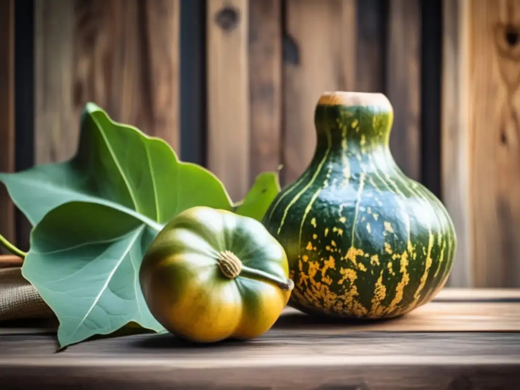 Alternativas seguras a la cafeína mate con estilo vintage y una gourd de mate en una mesa de madera