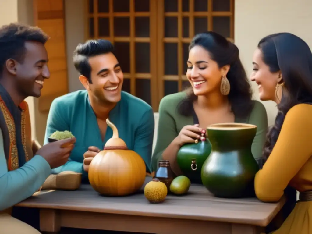 Amigos disfrutando de un maridaje perfecto con mate y yerba tradicional