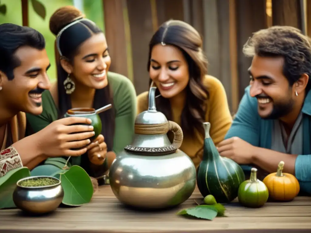 Amigos disfrutando prácticas sostenibles consumo yerba mate