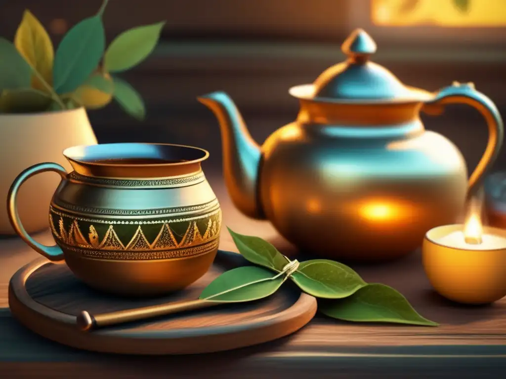 Beneficios nutricionales del mate tradicional en una ilustración vintage de una ceremonia mate