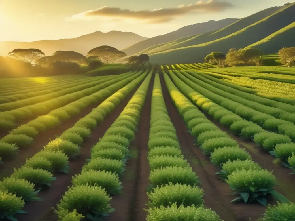 Biotecnología en el cultivo de yerba mate: imagen de plantación exuberante y vintage, reflejo del progreso y la tradición