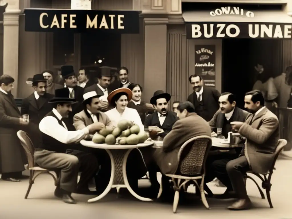 Café político rioplatense con mate, historia y nostalgia