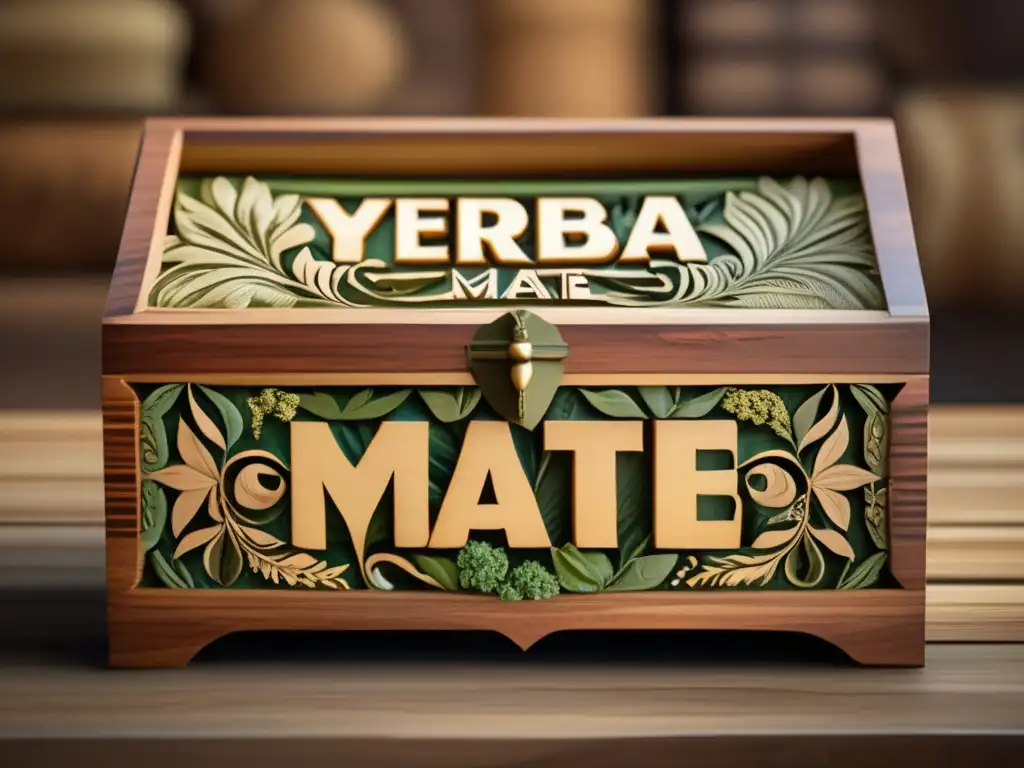 Caja de madera vintage con yerba mate Caja de madera vintage con yerba mate tradicional - Preferencias personalizar
