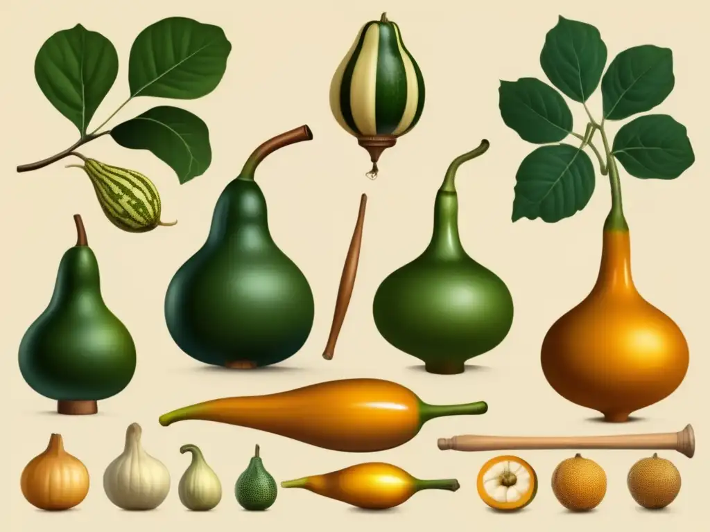 Historia evolución mate calabazas bombillas en ilustración detallada 8K: Bombillas de caña a plata, bambú y acero inoxidable