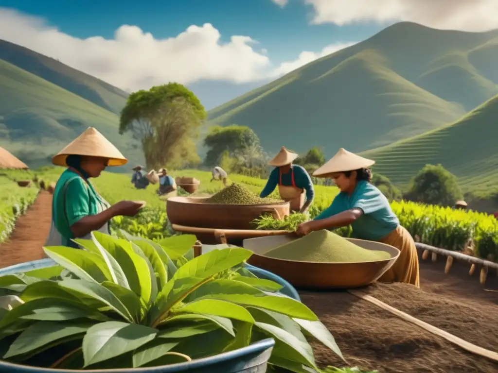 Calidad yerba mate tradicional en proceso de producción en el campo