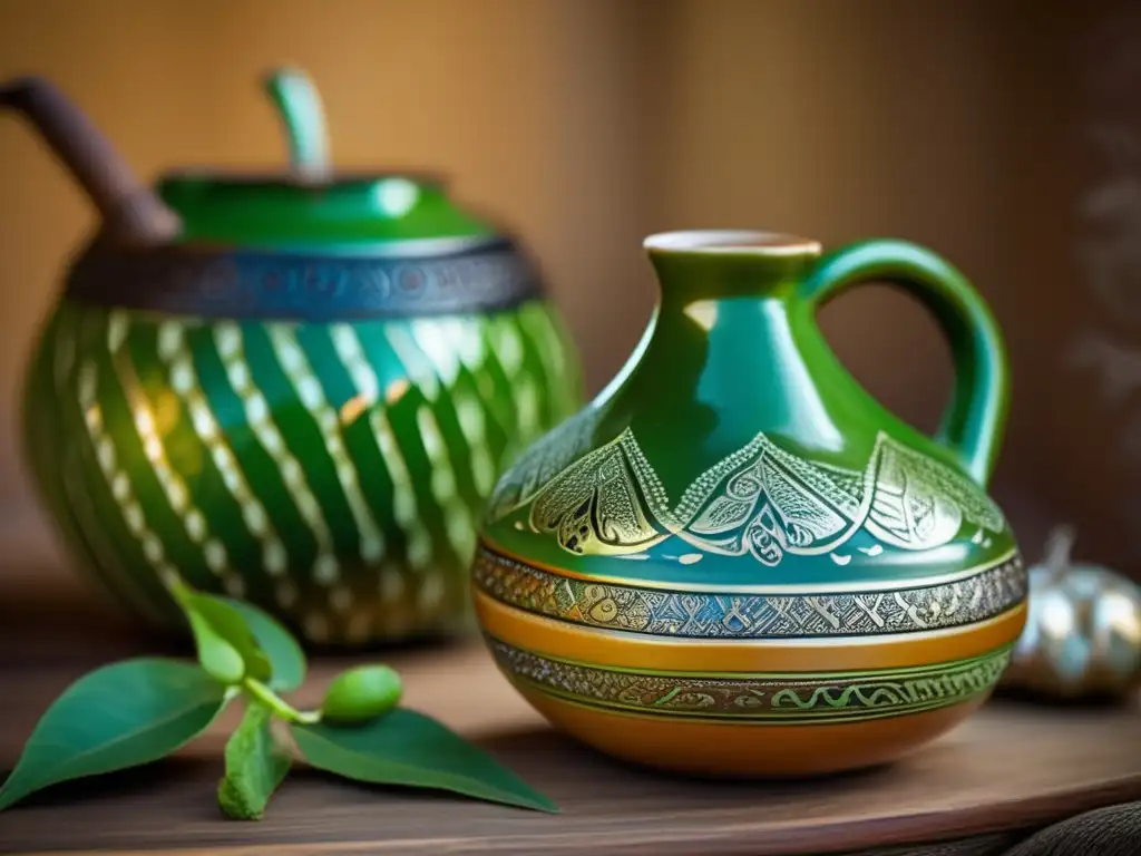 Gourd de cerámica con yerba mate en Oriente Medio