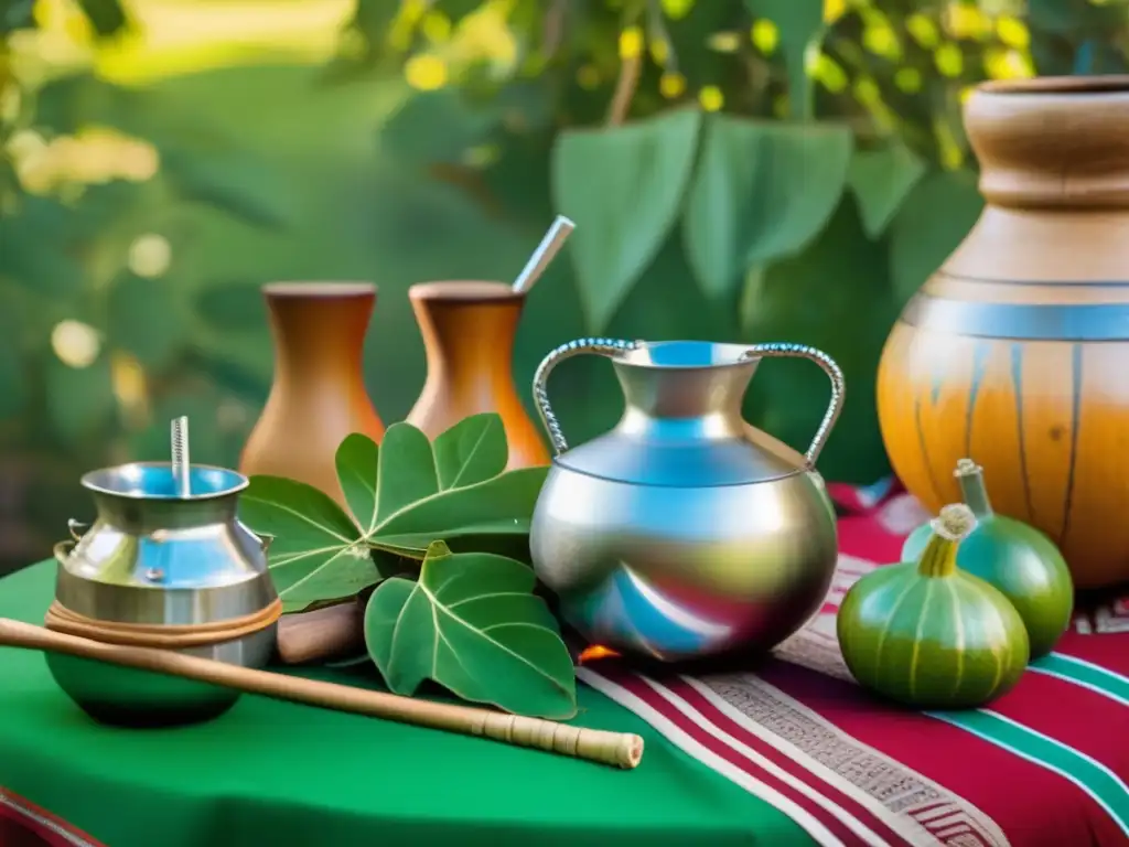 Ceremonia de mate al aire libre con termos solares para mate sostenible