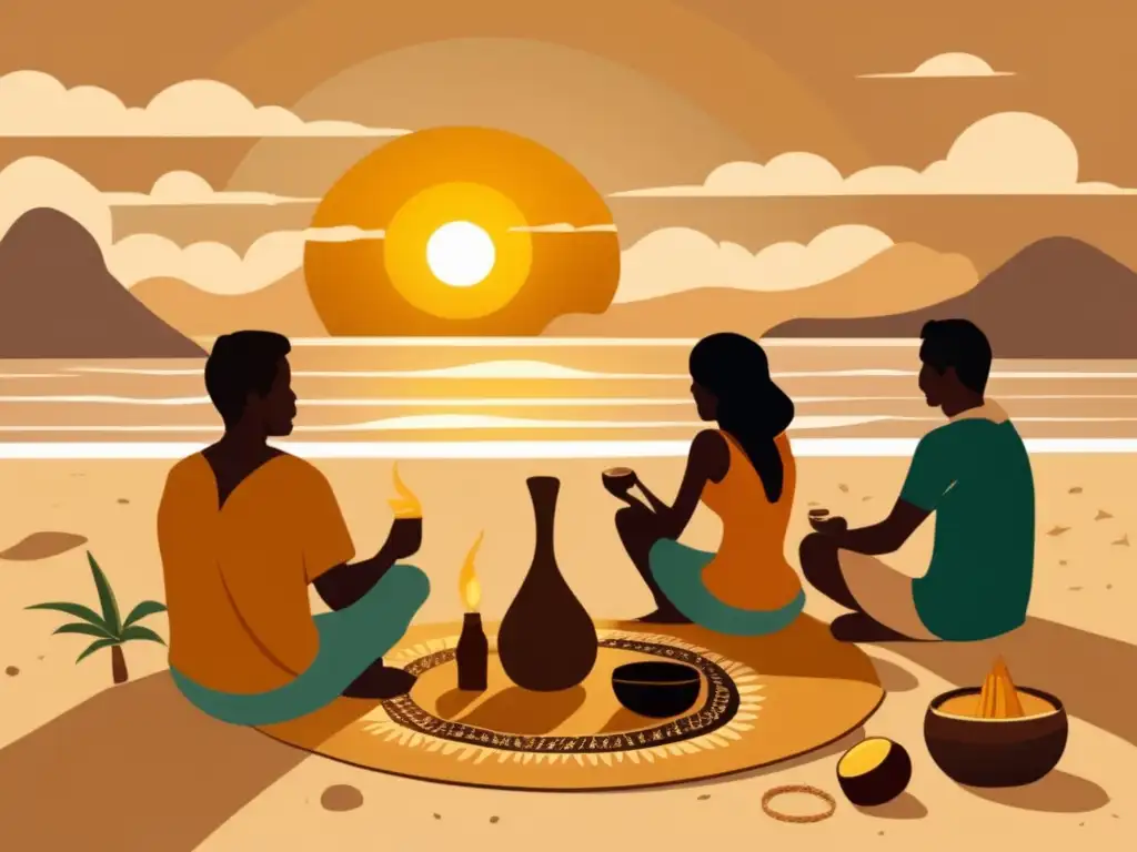 Ceremonia del mate en Brasil: amigos disfrutando de una tarde en la playa con mate y risas