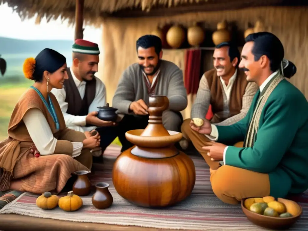 Ceremonia de mate en el campo con amigos y familiares - Técnicas de adaptación de cultivos de mate