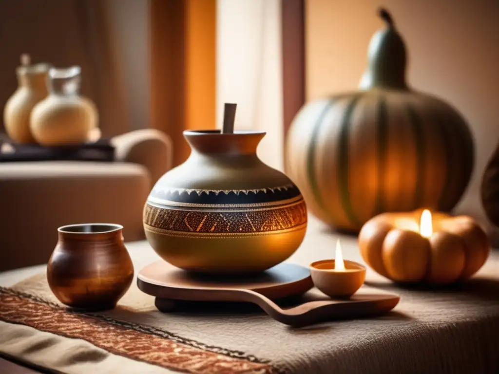 Ceremonia de mate en una sala acogedora con amigos disfrutando de la tradición del mate