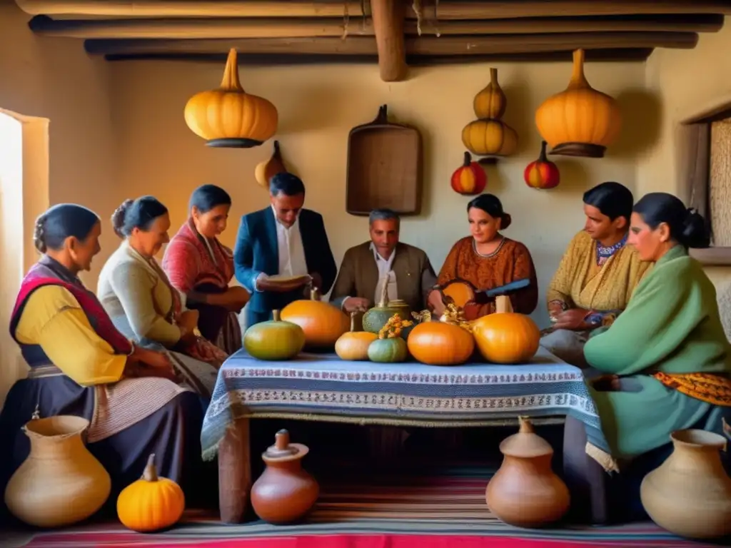 Ceremonia del mate tradicional con influencia italiana y española