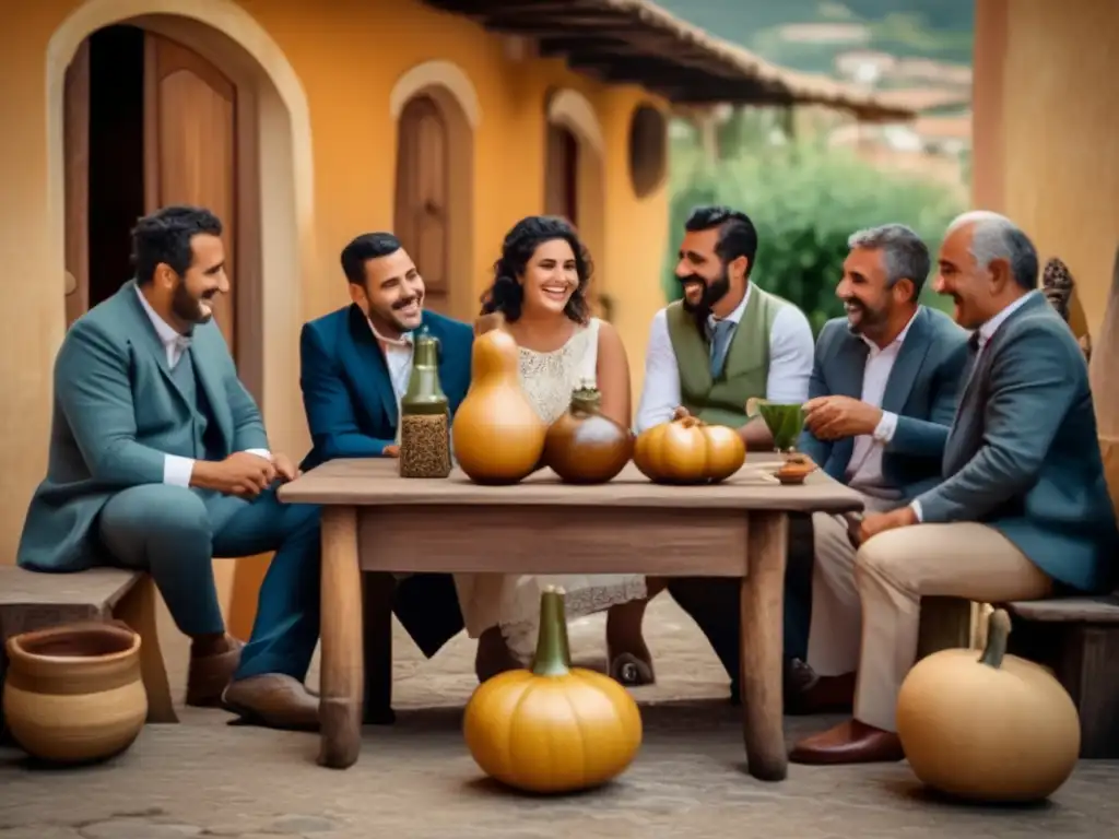 Ceremonia tradicional del mate en la región rioplatense con amigos disfrutando de la bebida - Futuro del mate control biológico