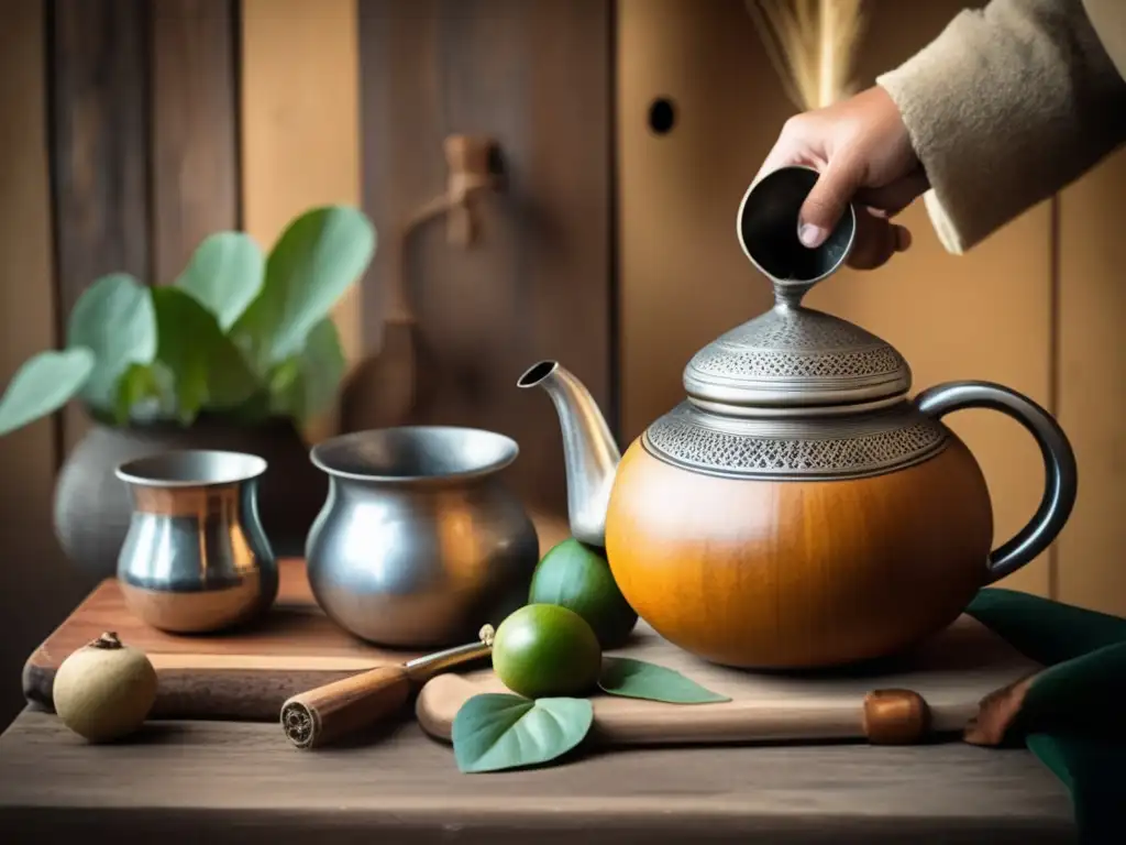 Ceremonia tradicional de mate, preservando identidad rioplatense (110 caracteres)