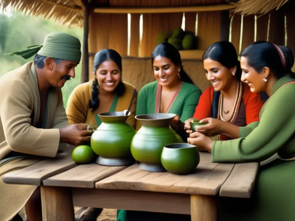 Ceremonia tradicional de yerba mate en la región rioplatense - Leyendas yerba mate rioplatense