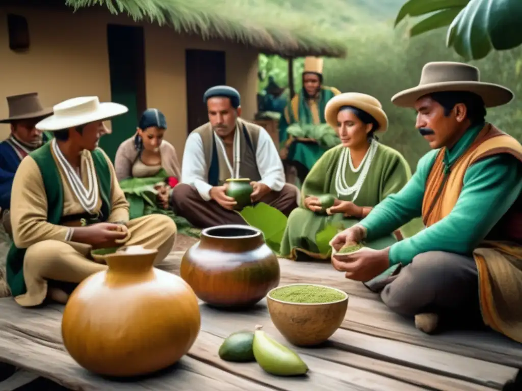 Ceremonia tradicional de yerba mate con impacto económico en el Río de la Plata