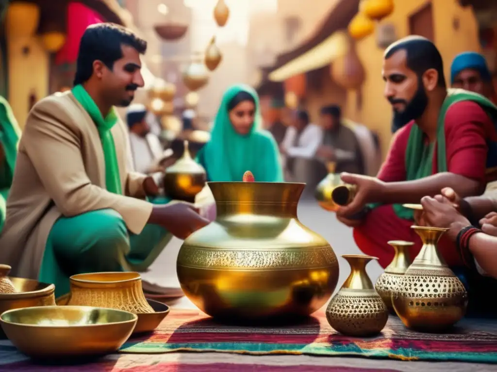 Ceremonia de yerba mate en mercado árabe en Oriente Medio: fusión cultural y aprecio compartido