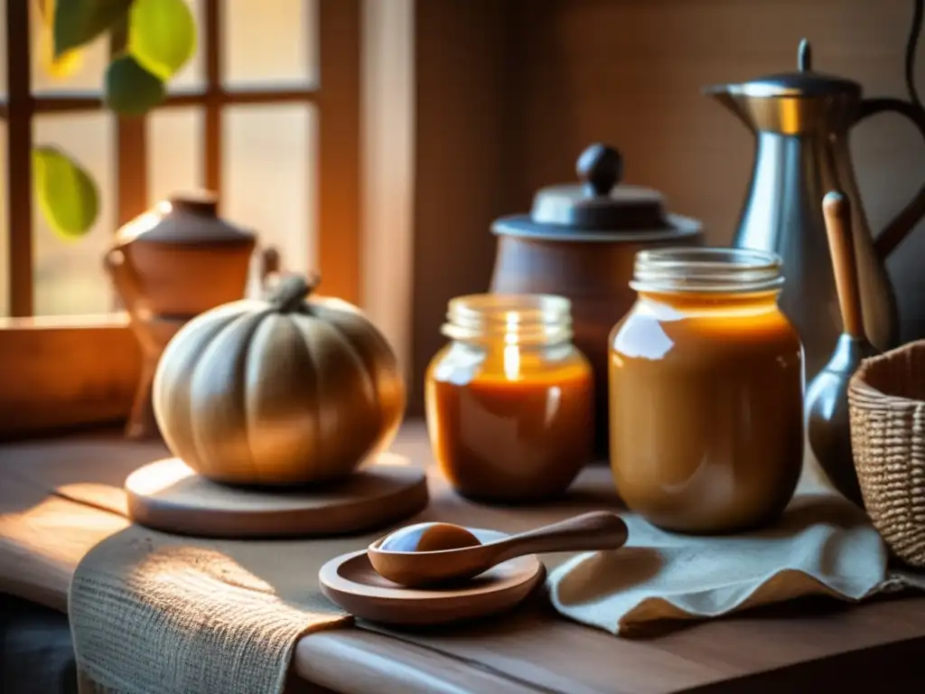 Combinación dulce de leche y mate en una mesa de madera acogedora