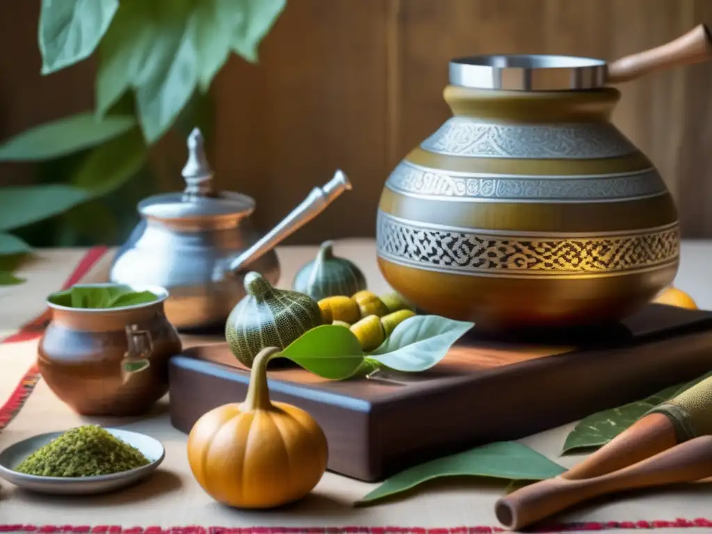 Consejos para preparar mate dulce perfecto: escena vintage con mate gourd, bombilla plateada y ingredientes seleccionados