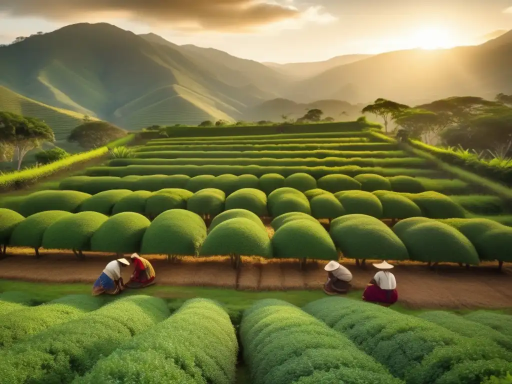 Cultivo sostenible de yerba mate en paisaje exuberante