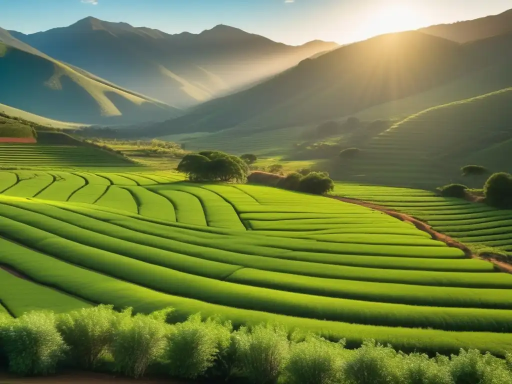 Plantación tradicional de yerba mate en Río de la Plata Cultivo tradicional de yerba mate en la región del Río de la Plata