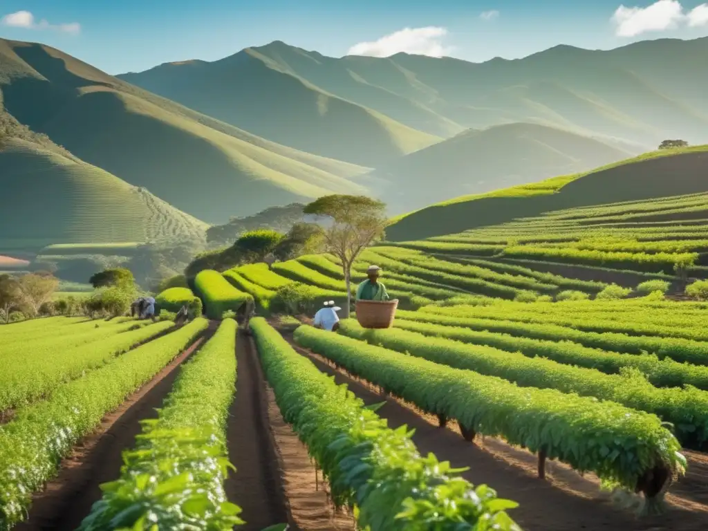 Preservando biodiversidad en cultivo de Yerba Mate: plantación exuberante de yerba mate, agricultura sostenible y fauna diversa