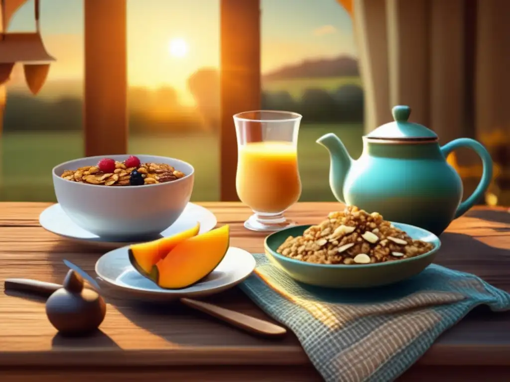 Desayuno acogedor con granola y mate - Recetas saludables para acompañar mate