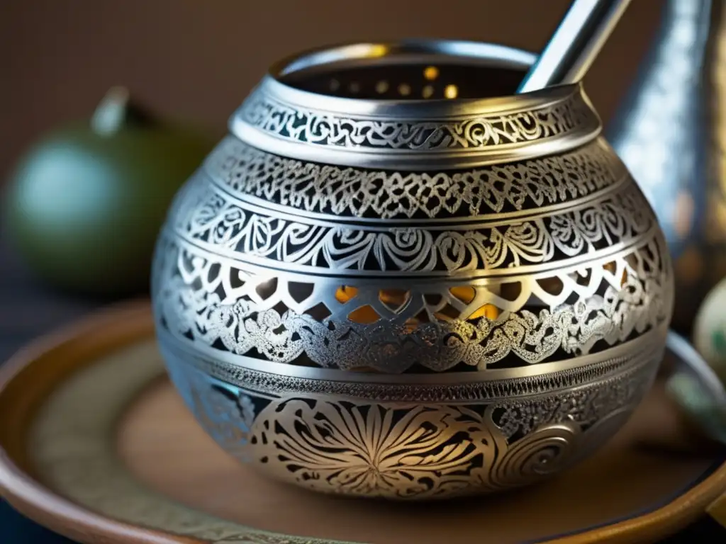 Detalle mate plata rioplatense tradición -