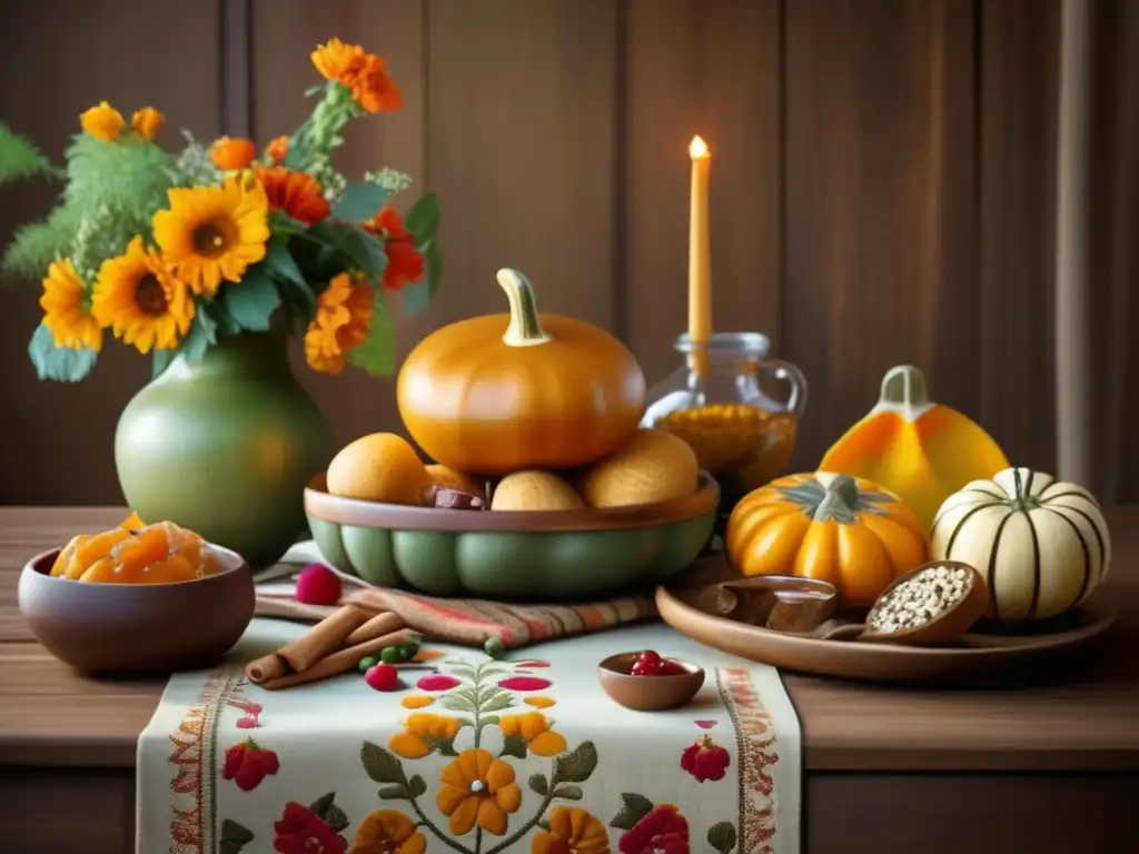 Escena acogedora con mesa de madera y dulces para acompañar el mate tradicional