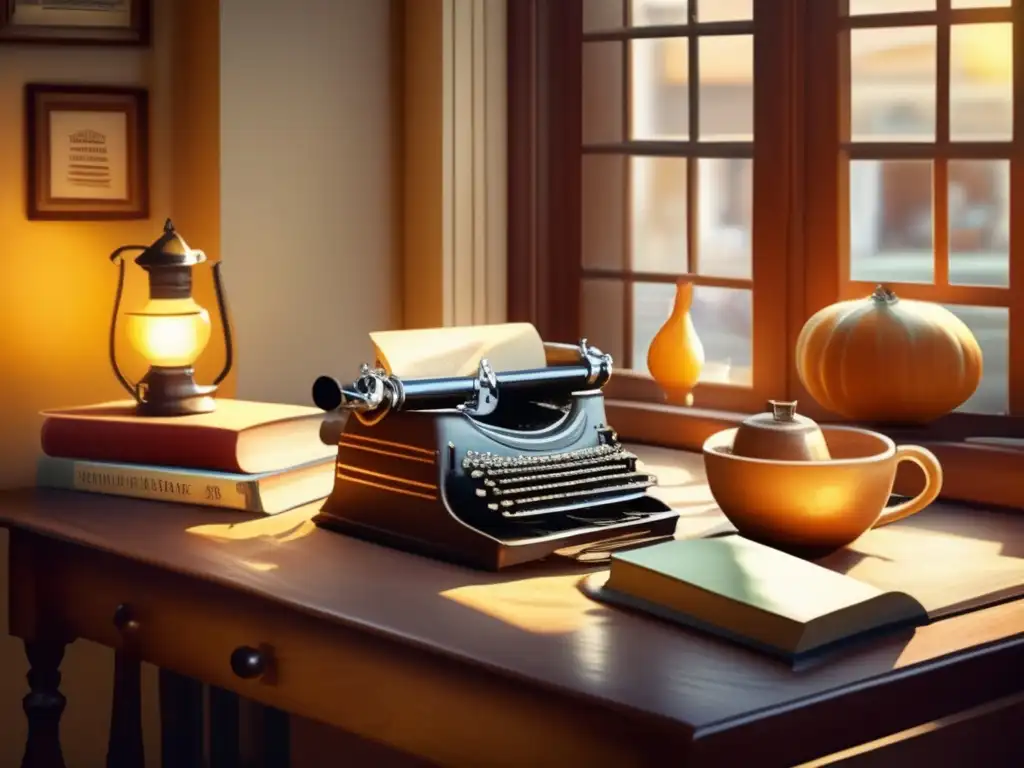 Escena de café acogedora con mate Escena de café vintage con mesa de madera, mate y libros