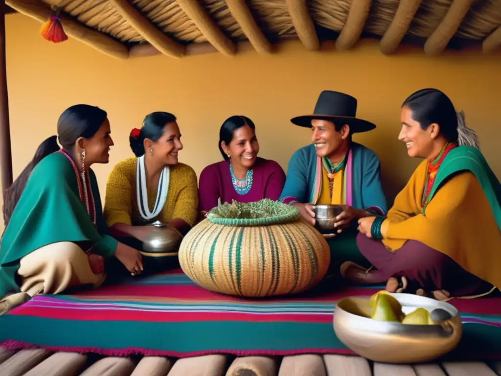 Escena rústica de una reunión tradicional de mate en Sudamérica - Anécdotas del mate en sociedad