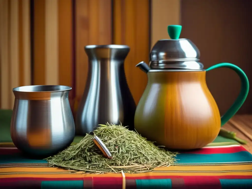 Escena tradicional de preparación de mate con beneficios para huesos