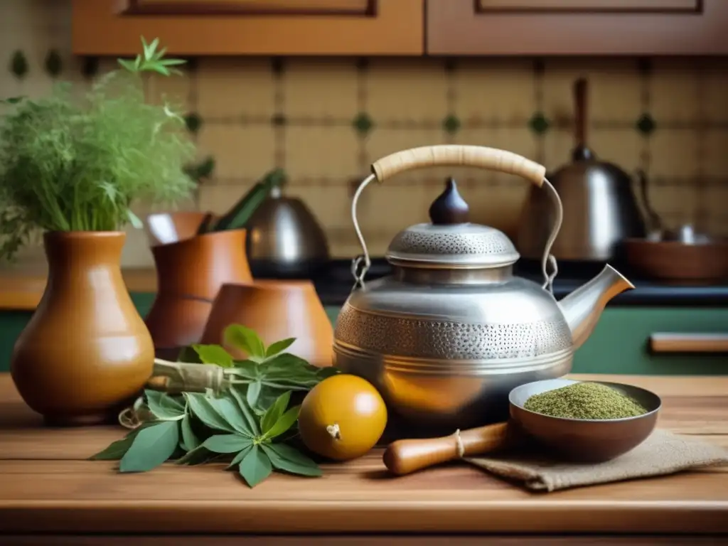 Escena tradicional de preparación de mate con influencia en el peso