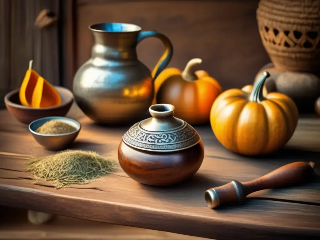 Escena tradicional de preparación de mate con yerba mate: Beneficios para el estrés