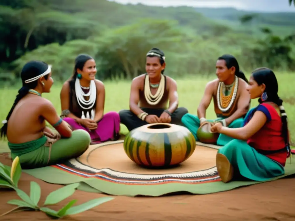 Escena tradicional de Guarani con mate: Evolución del mate frío en el Río de la Plata