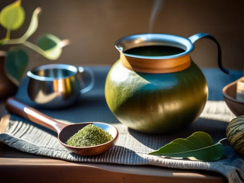 Tradición del mate en Buenos Aires: preparación en escena vintage