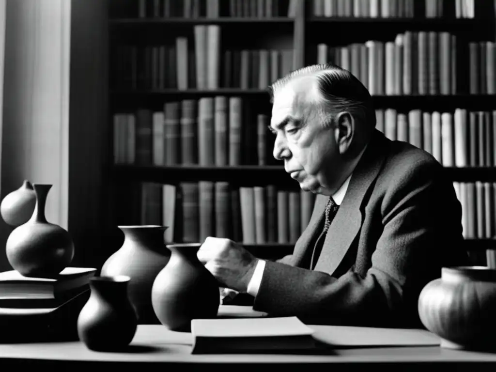 Jorge Luis Borges disfrutando de la tradición del mate