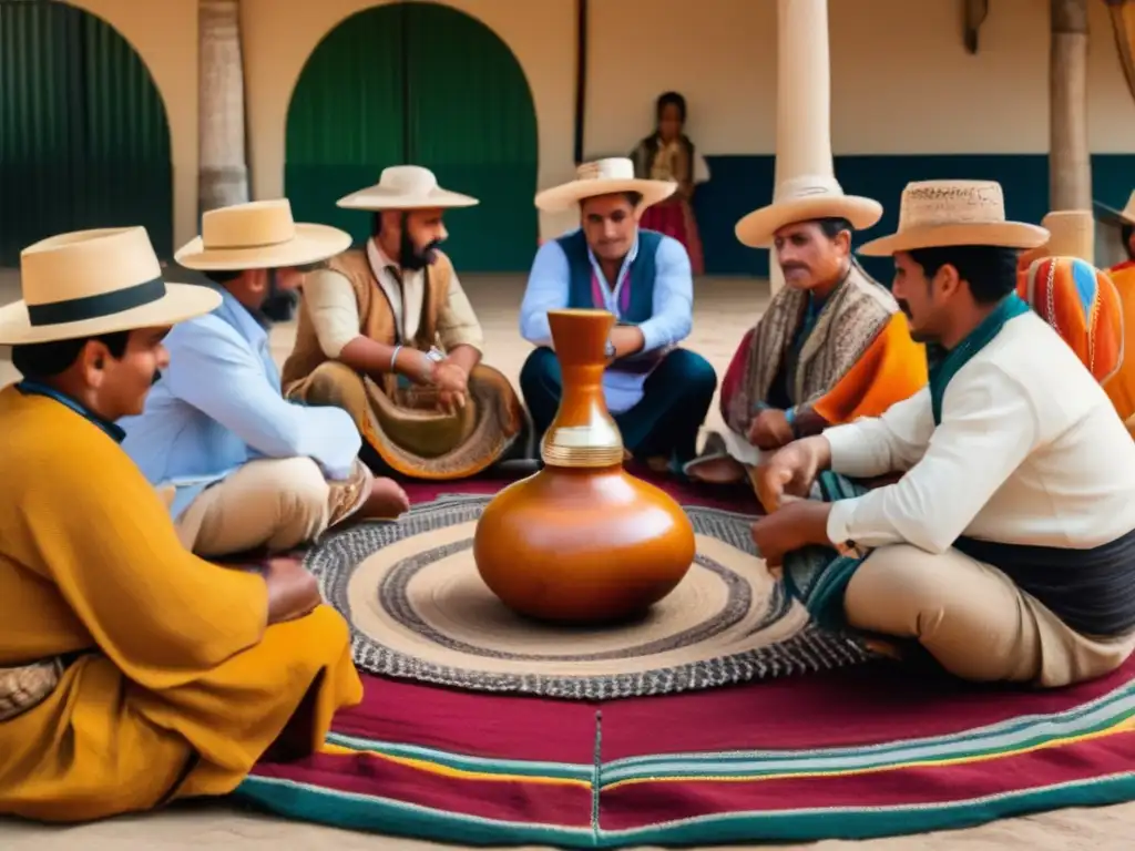 Evento de mate en la región rioplatense con participantes en tradicional competencia y paisaje natural