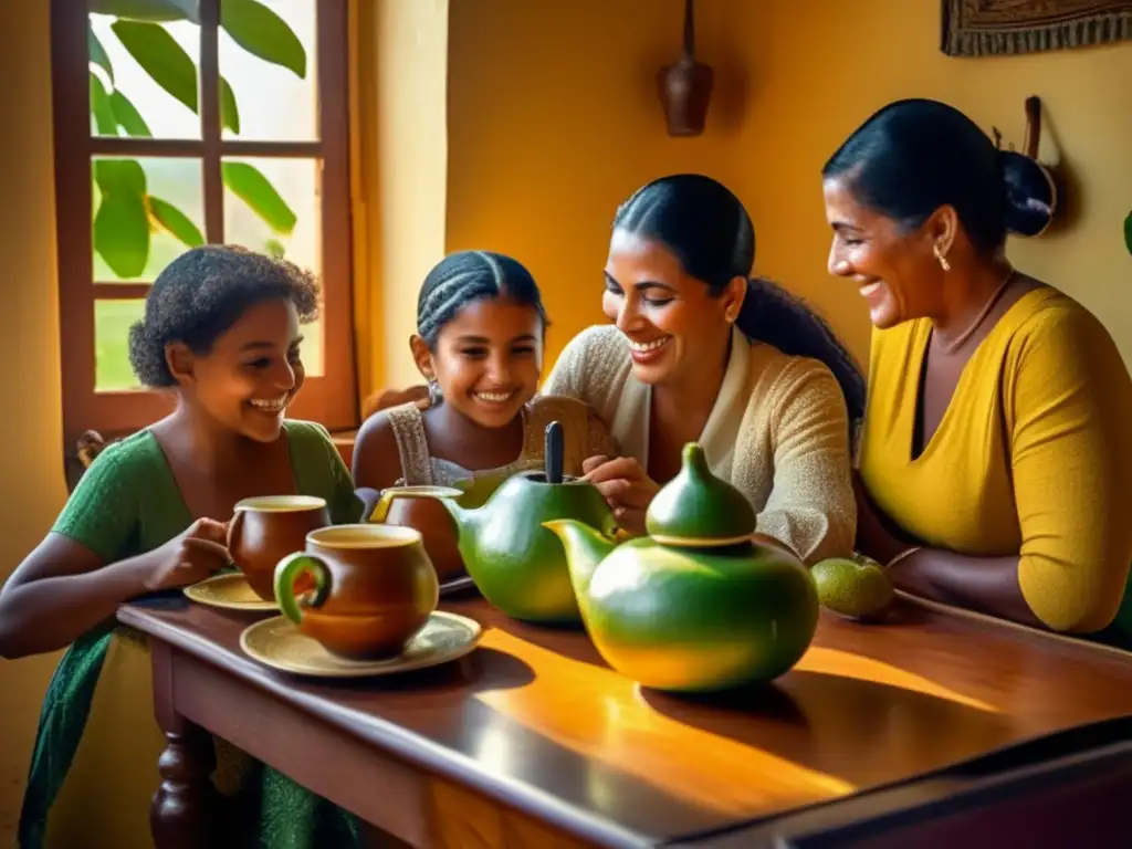 Familia brasileña disfrutando la importancia del mate en Brasil