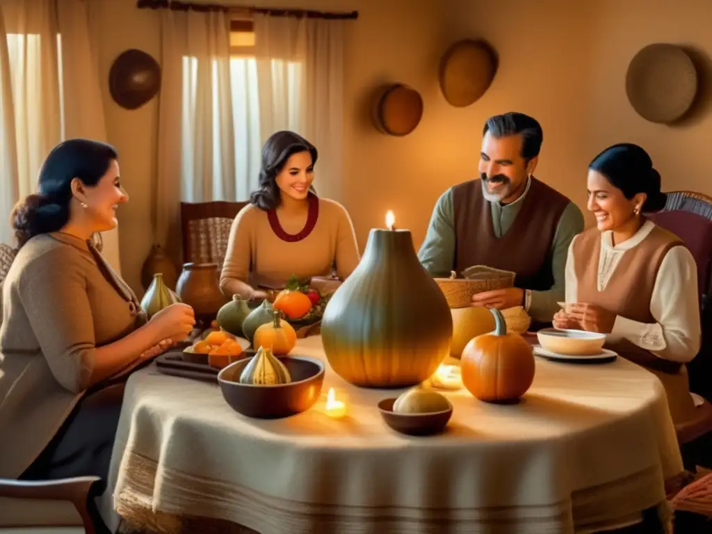 Familia disfruta de Ceremonias de mate tradicionales en sala acogedora