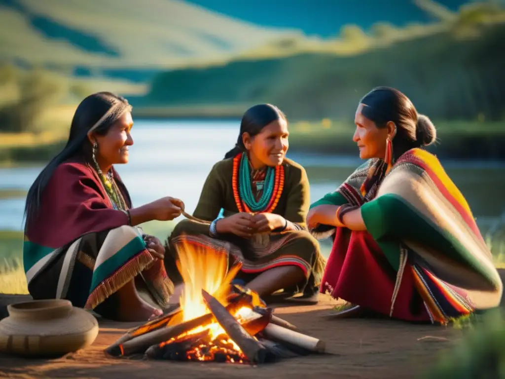 Familia Guarani compartiendo mate en la Patagonia - Eventos únicos celebración tradición mate Patagonia