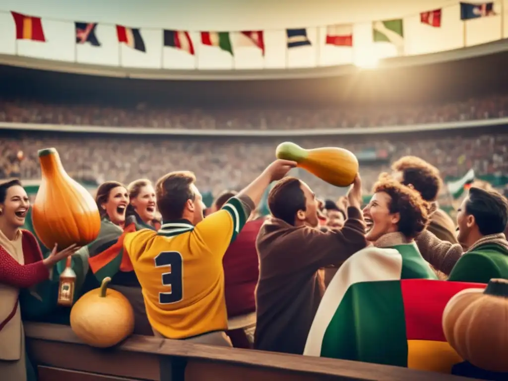 Fans de deportes disfrutando la tradición del mate en el estadio