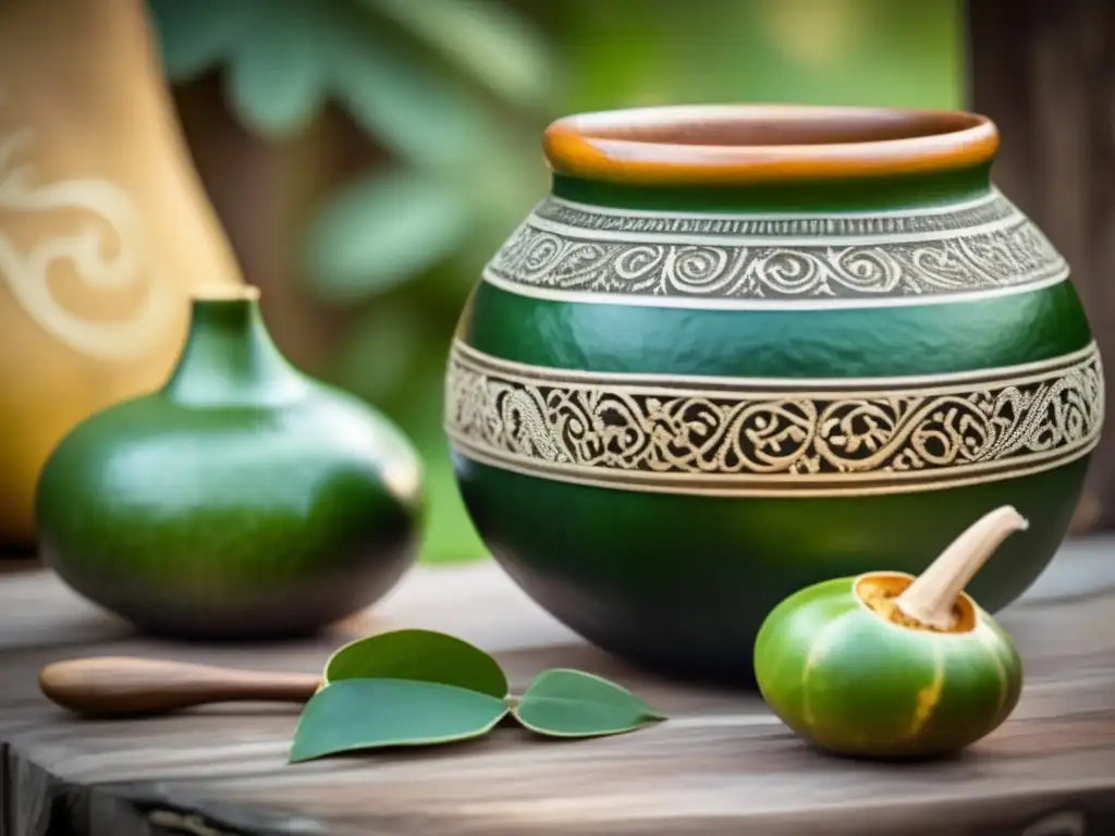 Feria del Mate artesanal Rioplatense: Tradicional reunión rioplatense con mate, gourd tallada a mano, bombilla plateada y amigos disfrutando