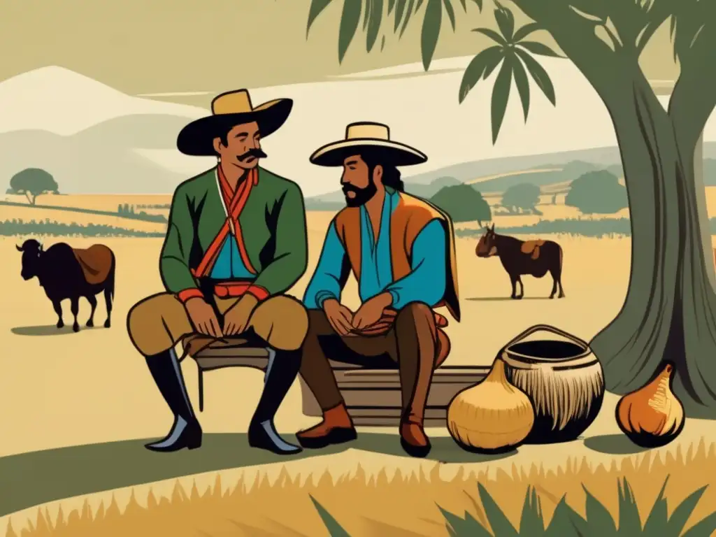 Gaucho disfrutando mate - Evolución del mate en la región