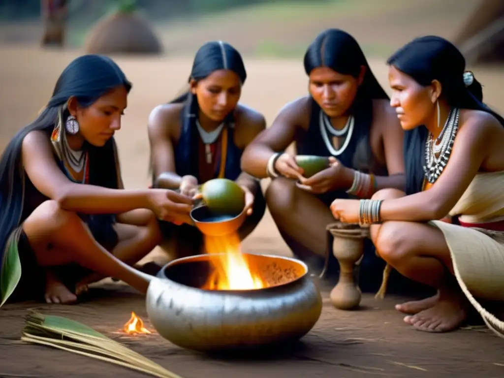 Grupo Guarani disfrutando del ritual del mate - Cambios en el ritual del mate