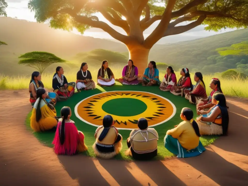 Grupo de Guarani compartiendo yerba mate: tradición ancestral y beneficios para la longevidad