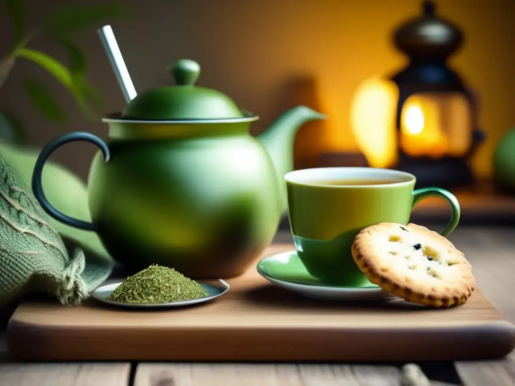 Imagen: Mate y galletas en escena cálida y acogedora