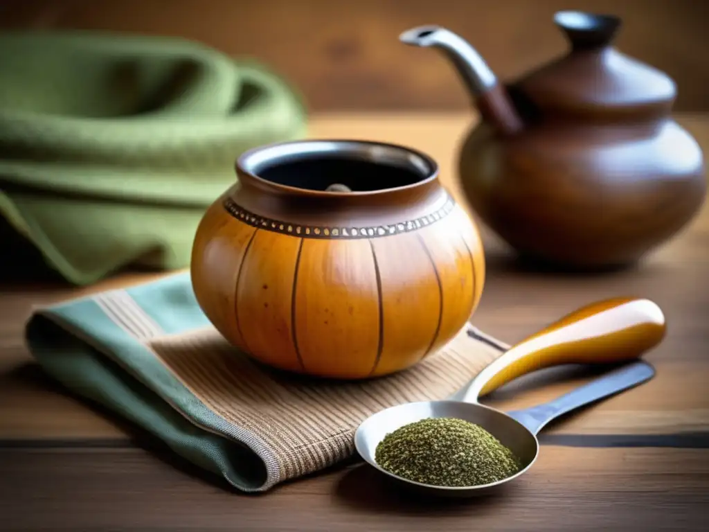 Imagen de mate tradicional sudamericano con yerba mate, azúcar y limón para preferencias dulces y amargas