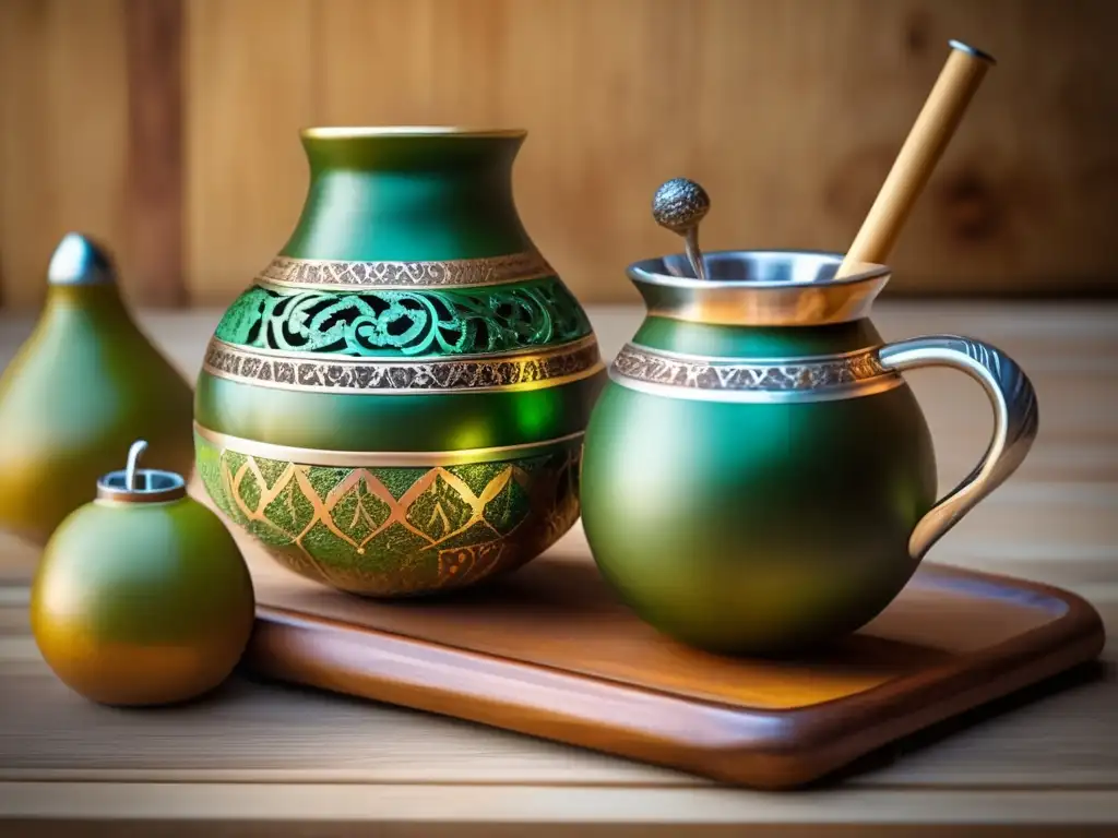 Imagen de set de mate vintage en mesa de madera con amigos y beneficios del mate en dietas veganas